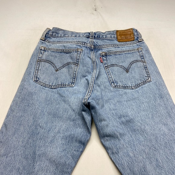 Levi's Wedgie Icon Fit Ankle Jeans Womens 28 Blue Cotton Mid Rise Frayed Hem - Picture 4 of 16